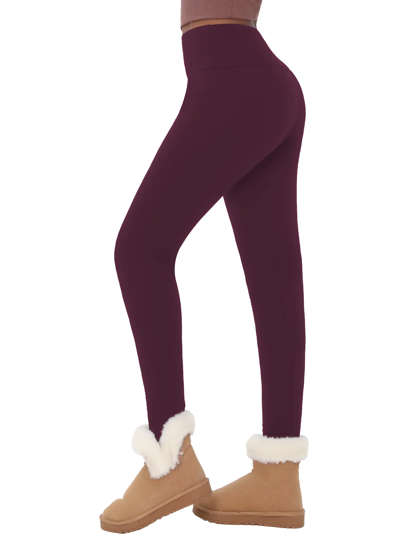 Womens Thermal Fleece Lined High Waisted Leggings. Workout Winter Warm Thick Tights Soft Yoga Pants.