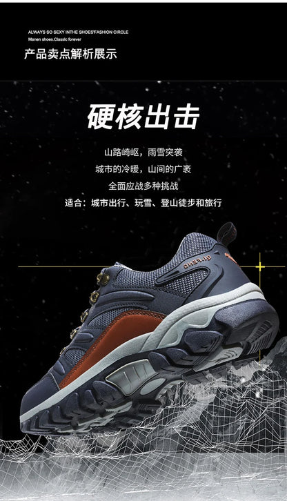 Winter Tactical Boots Combat Autumn Hiking Boots Men Snow Warm Fur Sneakers Padded Trekking Black Waterproof Leathe Sneakers.