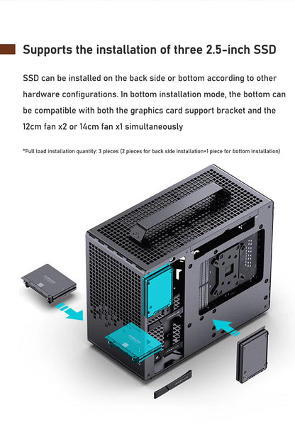 JONSBO Z20 MATX Case Detachable Handle Supports 240 Water-cooled 363mm Graphics Card Side  Transparency Desktop Mini PC Chassis