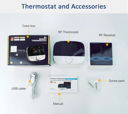 RF Wireless Thermostat Smart WiFi Floor Heating For Gas Boiler Battery Powered Tuya Temperature Controller Receiver Alice Google.