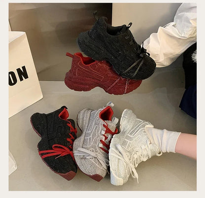 Top Quality Sneakers Women Skate Shoes Rhinestone Women Loafers Platform Fashion Shiny Women's Casual Shoes Crystal Sneaker.