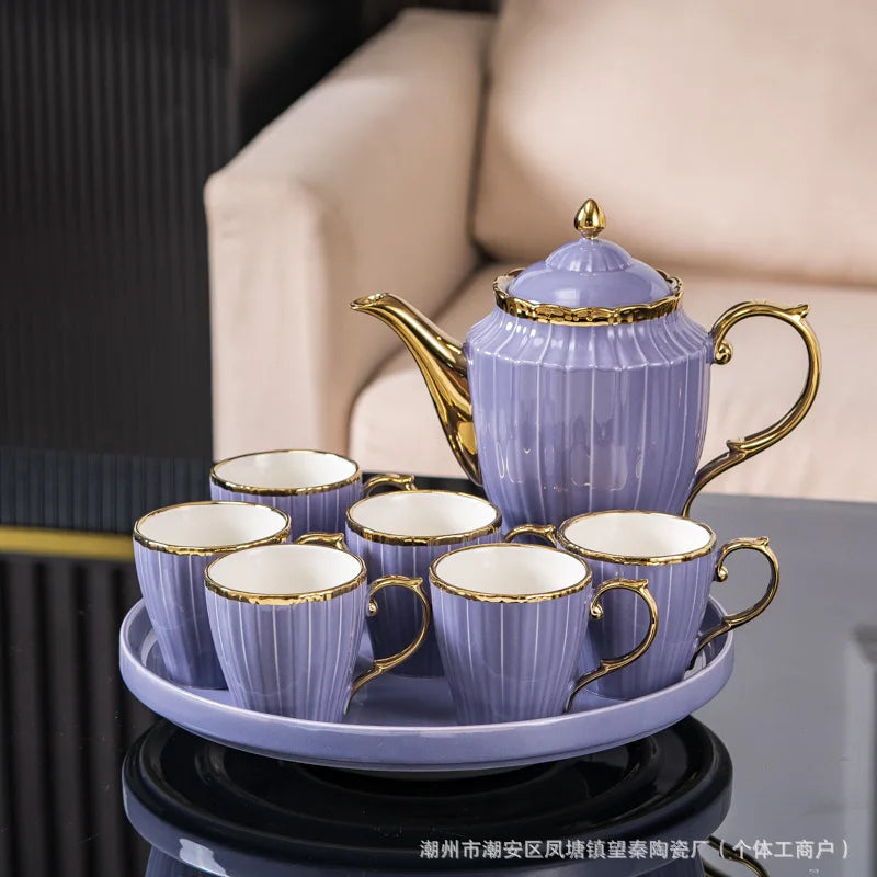New high-value European ceramic coffee set, color glaze, high-end Phnom Penh coffee cup saucer, afternoon tea set