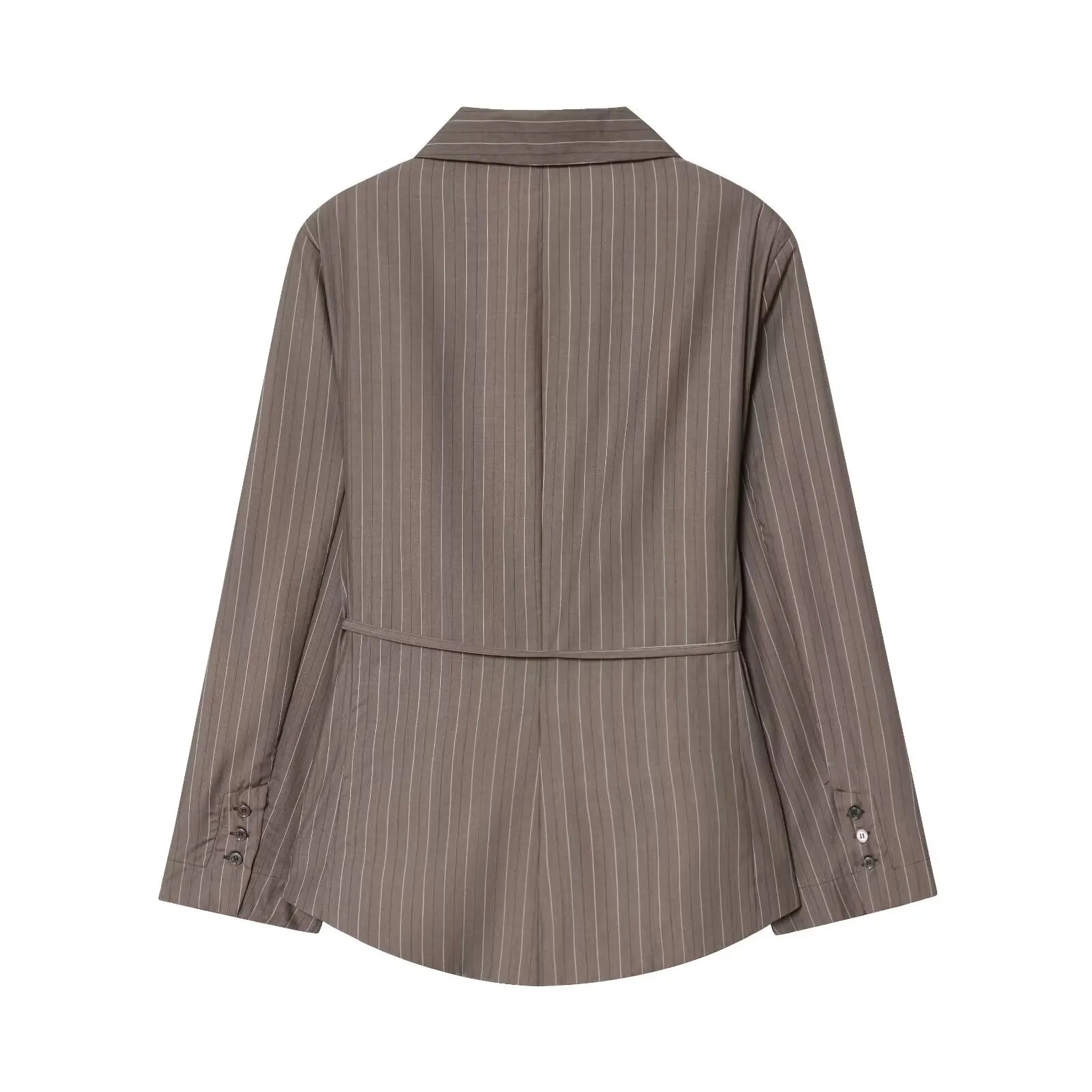 KONDALA Women Elegant Striped Blazer Suit Slim Button Blazer or Wide-leg Pants 2025 Spring Fall Fashion Mujer Commute Pants Set.