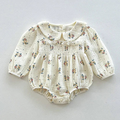 Herbst Frühling Infant Baby Mädchen Bodys + Hut Baumwolle Langarm Blumen Druck Neugeborenen Baby Mädchen Overall Baby Mädchen Kleidung
