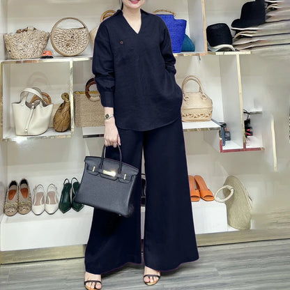 2025 ZANZEA Fashion Lapel Long Sleeve Tops Pant Suit Autumn 2 Piece Sets Women Outfits Office Pant Sets Casual Work OL Tracksuit.