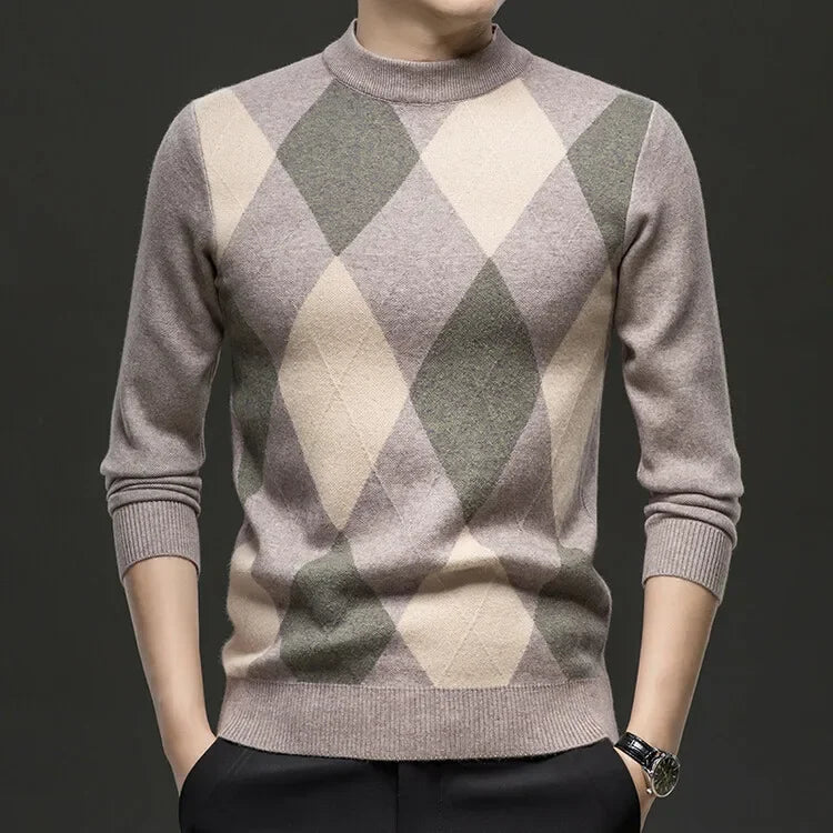 New High Quality Men's  Fashion Business Casual Knitted Sweater Warm Pullover Tops Mens Clothes.