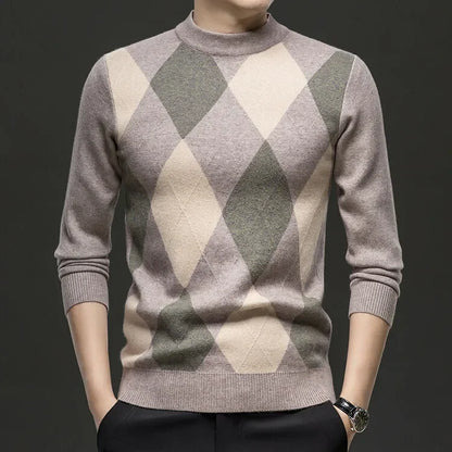 New High Quality Men's  Fashion Business Casual Knitted Sweater Warm Pullover Tops Mens Clothes.