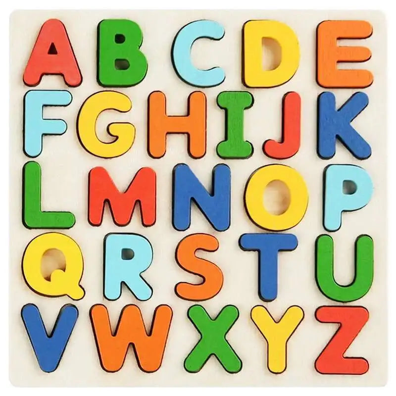Montessori Toys Letter Numbers Wooden Puzzle Sorting Math Bricks Preschool Early Learning Educational Toys for Children.