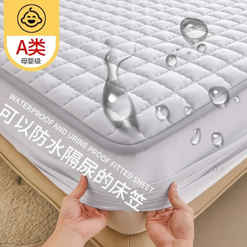 2025 New Thickening Quilted Waterproof Mattress Skin-friendly Slow rebound Cushion Anti-wrinkle Single double size Fitted Mat