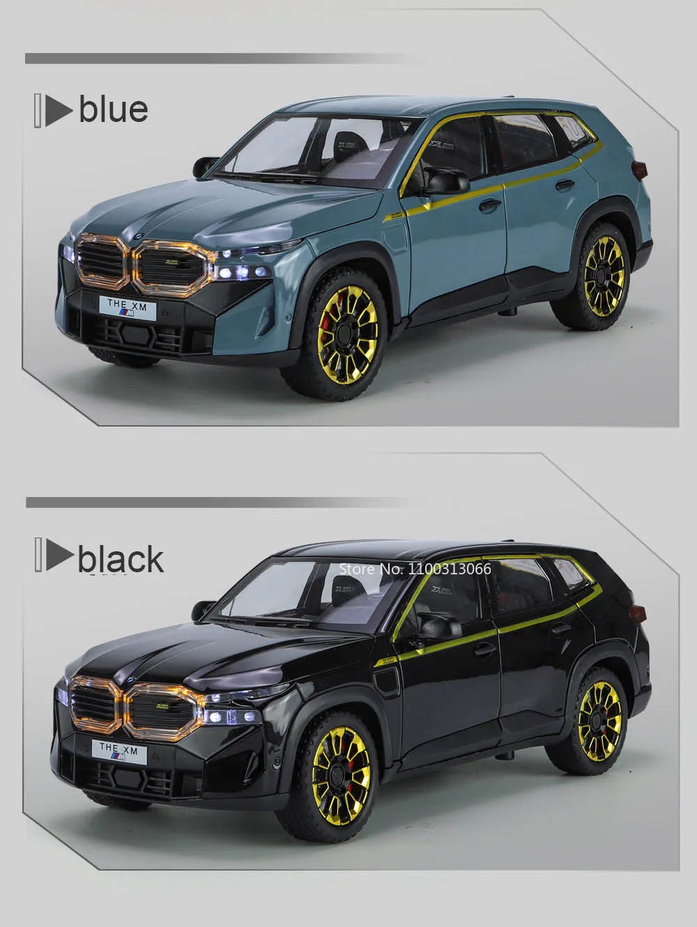 1/24 The XM Alloy Car Models Toy Diecasts Off-road Vehicles with Light Sound Pull Back Function SUV Car Toys for Kids Boys Gifts.