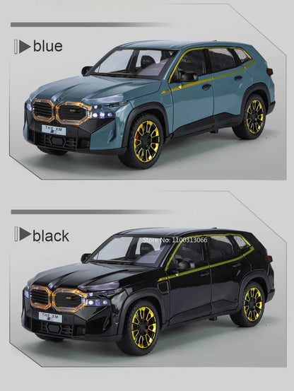 1/24 The XM Alloy Car Models Toy Diecasts Off-road Vehicles with Light Sound Pull Back Function SUV Car Toys for Kids Boys Gifts.