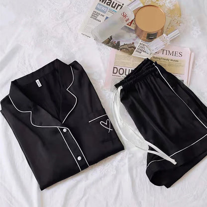 Sommer Kurzarm Pyjamas Frauen Eis Seide Dünne Stil Student Lose Große Nette Hause Kleidung Zwei Stück Set Pyjamas sommer.