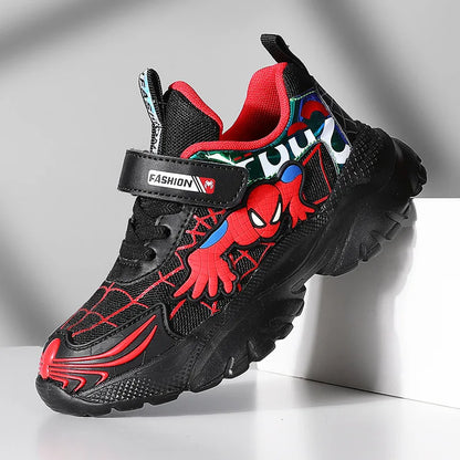 Disney Kids Sneakers Boys Tennis Shoes Comfortable Mesh Shoes Lightweight Outdoor Children's Sports Walking Black Blue Shoes.