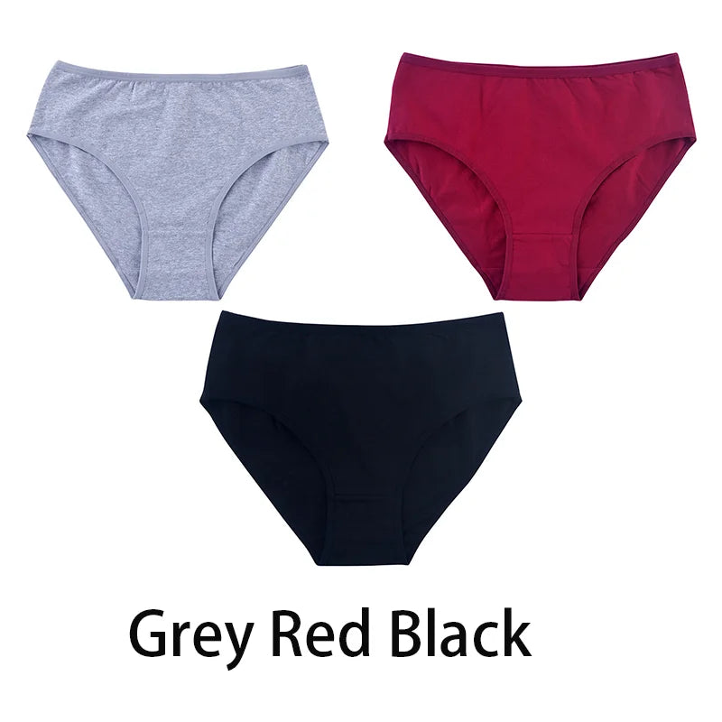 3PCS/Set Women Sexy Seamless Cotton Panties Big Size Underwear Female Underpants Girls 6 Solid Color Soft Briefs Lingerie 8815.