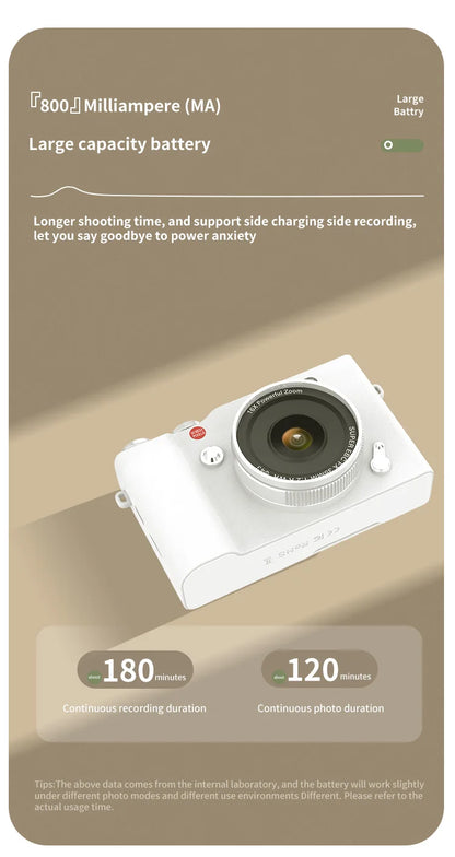 CCD Retro Video Recorder 4K Digital Camera 2.4 Inch 16X Digital Zoom 180° Flip Screen Selfile Compact Digital Photography Camera.