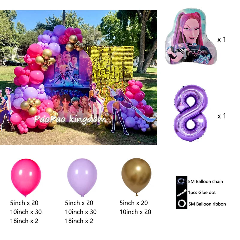 Kpop Dämonenjäger Themen Mädchen Geburtstag Luftballons Dekoration Anzahl Ballon Partyzubehör Babyparty Film Halloween Ballon.