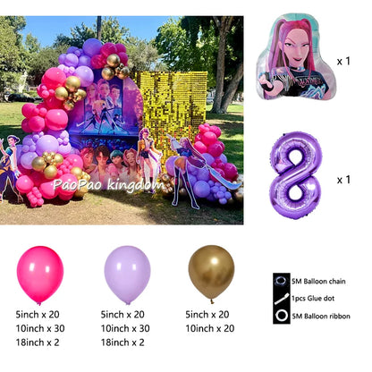 Kpop Dämonenjäger Themen Mädchen Geburtstag Luftballons Dekoration Anzahl Ballon Partyzubehör Babyparty Film Halloween Ballon.