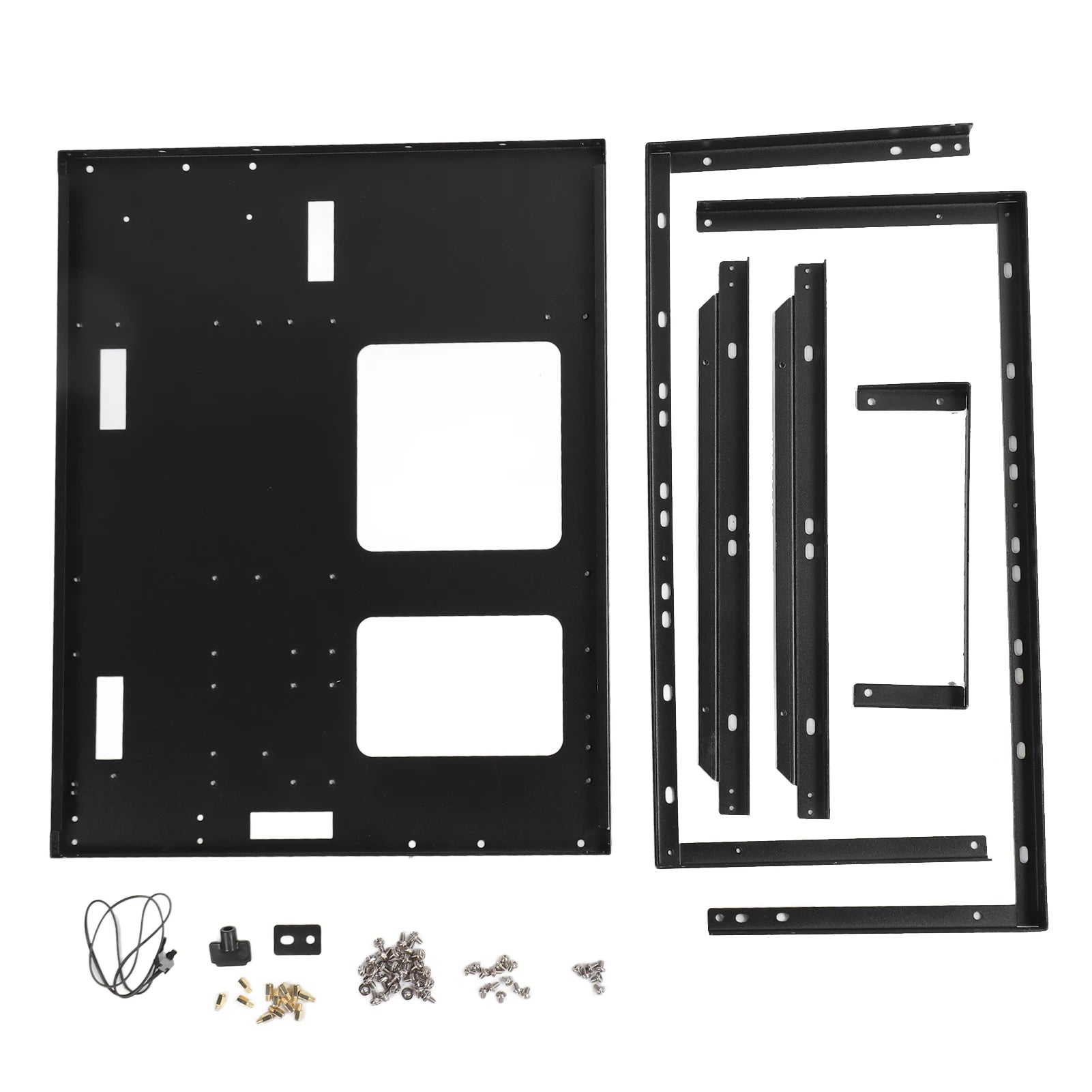 ATX Open Chassis Case Rack Large Space Expansion DIY Assembled Powerful Cooling Gaming PC Case Open Frame Steel Plate for EATX.