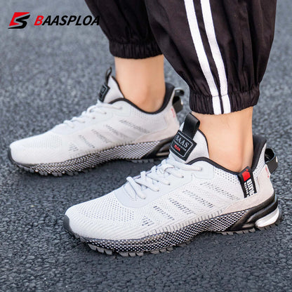 Men's Running Shoes Baasploa Male Sneakers Shoes Breathable Mesh Outdoor Grass Walking Gym Shoes For Men Plus Size 41-50.