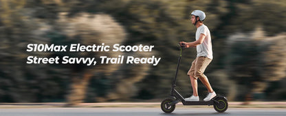 Isinwheel S10 Max Adult Electric Scooter 10 inches Off-Road Pneumatic Tires Foldable City Electric Scooter 1000W 48V15Ah Battery.