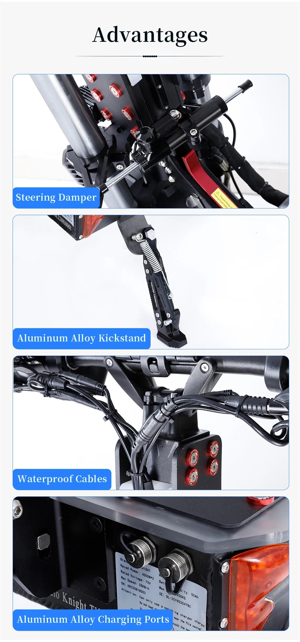 Halo Knight T107Max Electric Scooter Adult 14 Inch Off road Tires E-Scooter  for Men 4000W 72V 50 AH Foldable City EScooter.