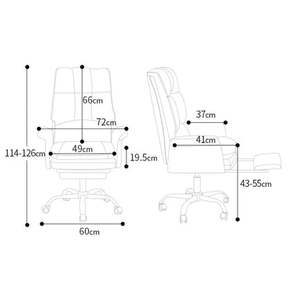 Boss Computerstuhl, Heimbüro, Computersofa, hohe Rückenlehne, PU-Leder, ergonomischer drehbarer Sitz für Zuhause, Arbeitszimmer, Rückenlehne