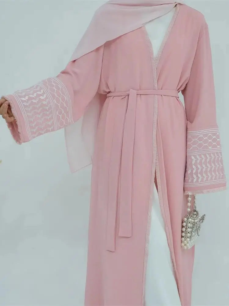 Ramadan Embroidery Muslim Modest Kimono Abaya Damen Dubai Luxury Islam Women Cardigan Dresses Kebaya Kaftan Robe Femme Musulman.