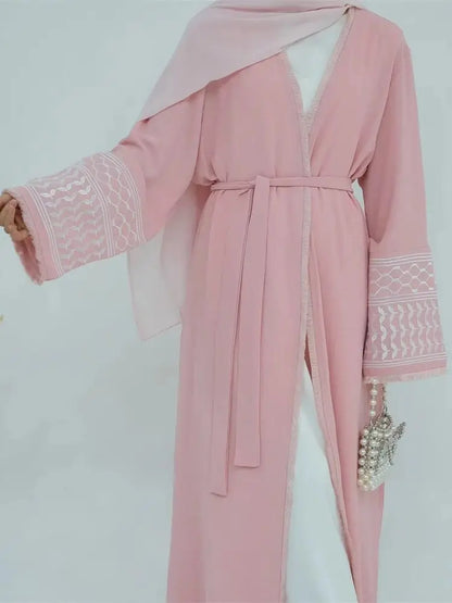 Ramadan Embroidery Muslim Modest Kimono Abaya Damen Dubai Luxury Islam Women Cardigan Dresses Kebaya Kaftan Robe Femme Musulman.