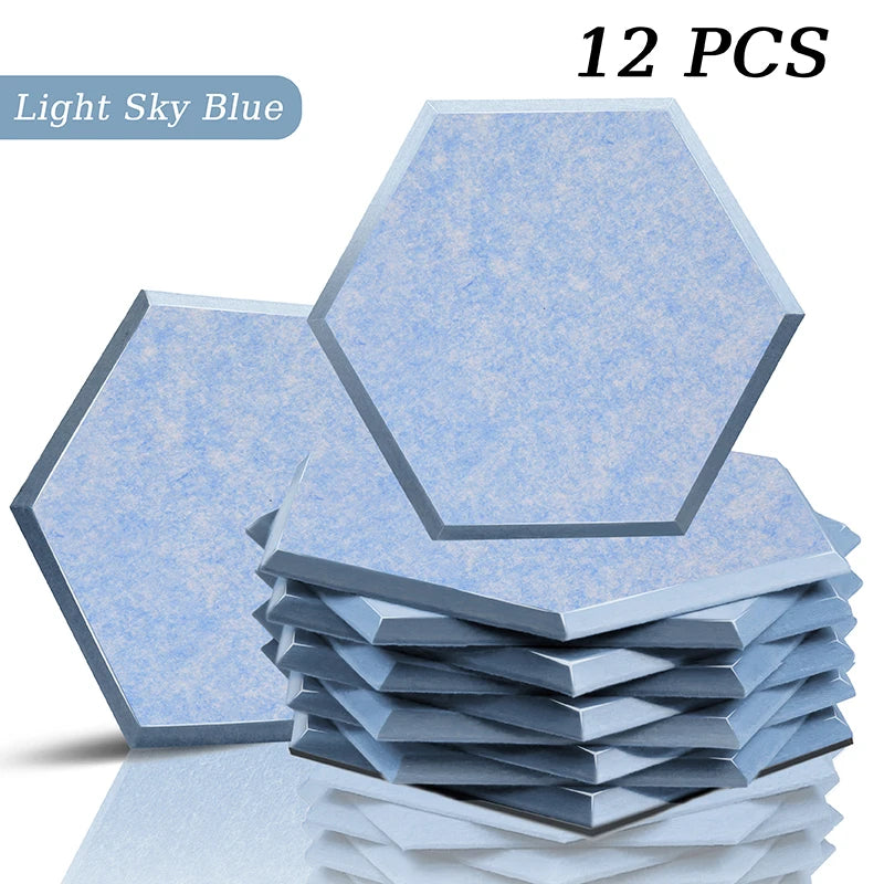 TOUO Sound Absorbing Panel 12 Pcs Studio Acoustic Panel High Density Insulation Acoustic Treatment Drum Room Wall Soundproofing