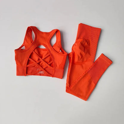 Women's tracksuit Fitness Suit Yoga Sets Sportswear Workout Sports Bra+High Waist Leggings Gym Clothing Seamless Sports Suits.