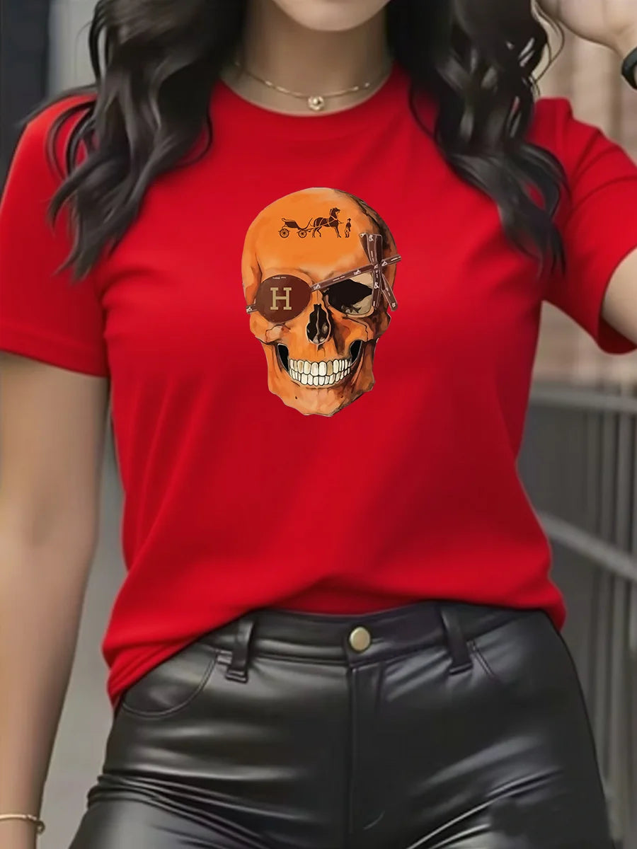 Cartoon Graphic Printing Summer Luxury Brand Cotton Men's and Women's T-Shirts Short Sleeves Street Fashion Trend Clothing.