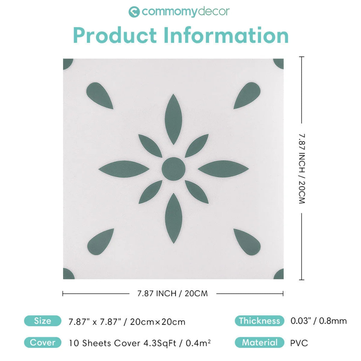 1pc/10pcs Floor Tile Sticker Self Adhesive Floor Sticker Vinyl Non-slip Floor Tile Sticker Wall Sticker Waterproof 20cm x 20cm