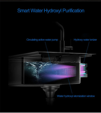 ASRAS Large Size Smart Purifying Kitchen Sink Handmade Step Sink Smart Purifying Kitchen Island Sinks 11550 NJH