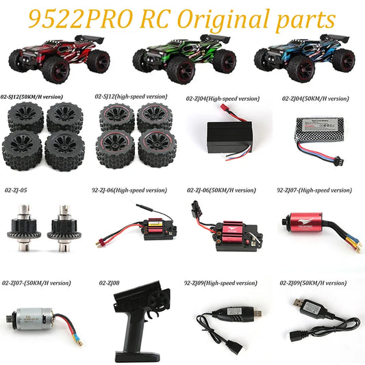 9522 PRO  RC Automotive Parts Drive Shaft Transmission Shaft Gear Bearings Servo Motor Receiver Motor Differential Gearbox Tire.