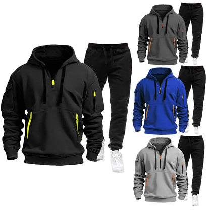 Autumn and winter men's sportswear sets, trendy brand clothing sweatshirt sets, and casual design oversized long-sleeved sweatsh.