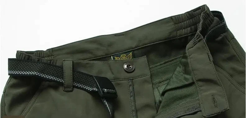 Winter Thick Pants Men Double Layer Fleece Cashmere Overalls High Quality Male Camouflage Trousers Warm Casual Cargo Pants.