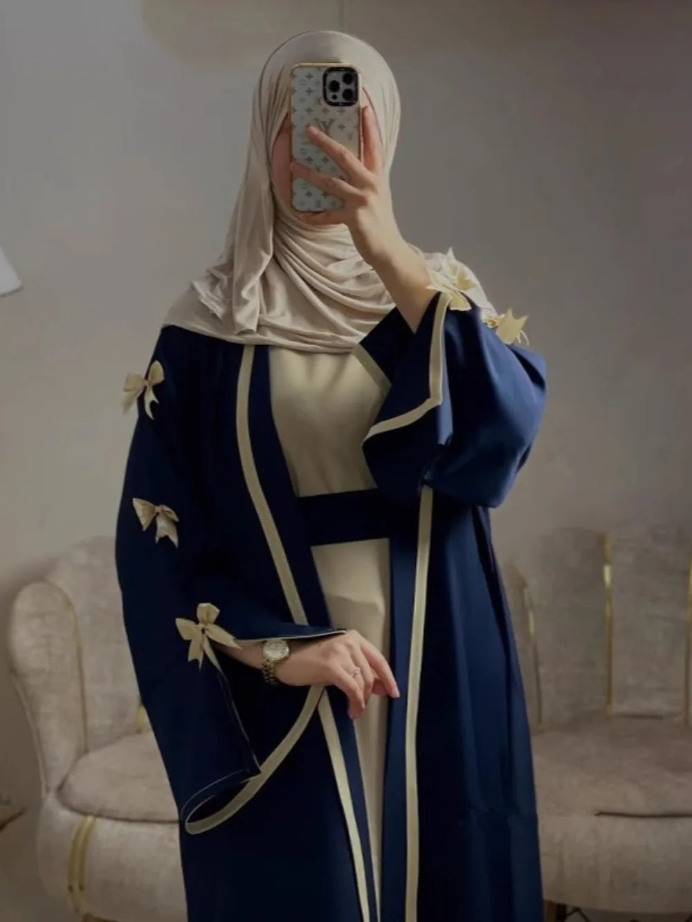 Eid Muslimischen Bogen Abaya Frauen Kleider Jalabiya Vestidos Largos Split Hülse Ramadan Marokko Dubai Lange Robe Party Islam Kaftan 2025.