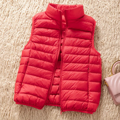 12 Farben 90% weiße Enten Daunen Frauen ärmellose Jacken 2023 Neuankömmlinge weibliche ultraleichte packbare Weste Frauen Mäntel