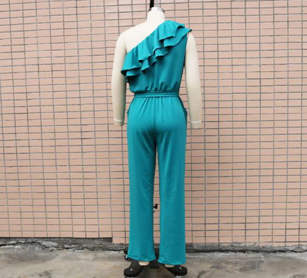 Summer Sexy Strapless Sleeveless Women's Party Jumpsuit Fashion Peplum Slim Fit Lace Up Elegant Female Office Jumpsuit Bottoms