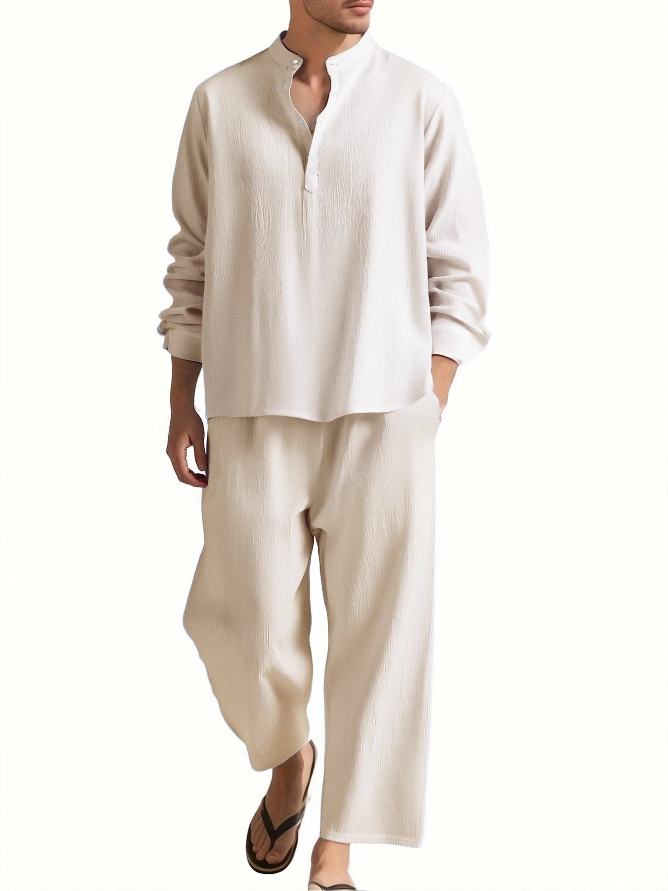 Men's Long Sleeve Shirt and Pants Suits Men Beach Wear Tracksuit Solid Color Shirts Sweatpants Hawaiian Vacation Men's Clothing.