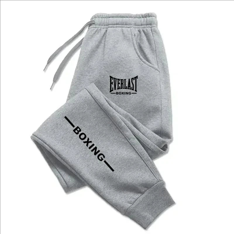 2025 Autumn Winter EVERLAST Printed Running Pants Men Women Outdoor Sports Fitness Pants Jogging Fleece Casual Sports Pants.