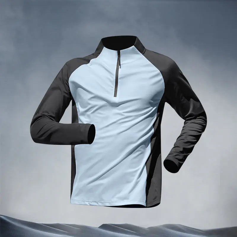 Quick Dry Male Clothes Tracksuit T-shirt Sets Spring Autumn Men Half Zipper Long Sleeve Breathable Sports Training Pants Suit.