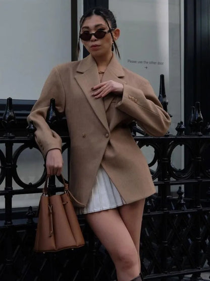 Neue Diagonal schnalle frauen Jacke Anzug Klassische Vintage Casual Jacken Herbst Mode Retro Frauen Mantel Revers Weibliche Mäntel Tops.