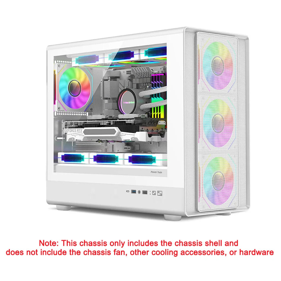 Power Train N1 MATX ITX Case Glass Side Transparent Host Shell Desktop Computer 360 Water-Cooled Mesh ventilation PC Casings.