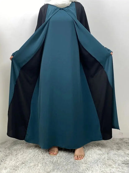 Ramadan Eid Muslimischen Abaya Dubai Luxus Spleißen Gefälschte Zwei Stücke Abayas Für Frauen Kaftan Modest Kleid Islam Kaftan Marocain Femme