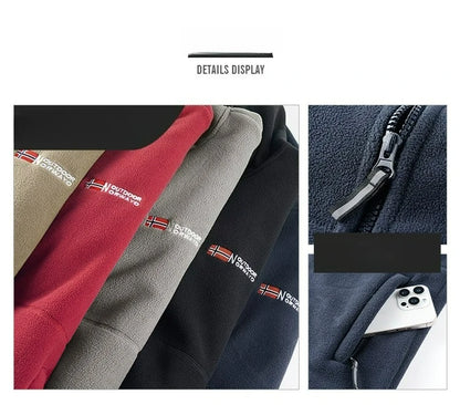 Maxbarley Brand Winter Fleece Jacket Men Casual Thickened Wool Coat Athleisure Design Warm Fashion Hooded Jackets Snow Ski Suit.