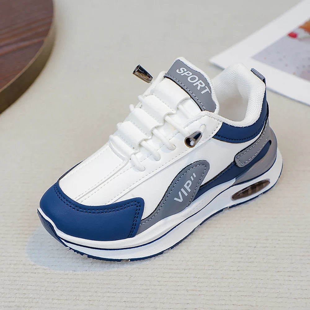 Teenager Kid's Sneakers For Autumn PU Leather Waterproof Children's Sport Shoes Trend Fashion Outdoor Running Shoes For Boys.