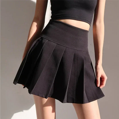 American School Y2k Style Summer Short Pleated Skirt For Women 2024 High Waist Sexy Hotsweet Mini Skirts Female.