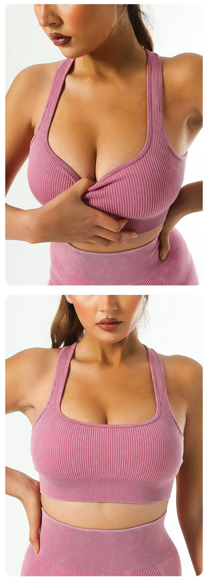 Yoga Suit High Waist Leggings Running Training Tights Sports Outfits Long Sleeve Crop Top Bra Seamless Fitenss Set Fitness Wear