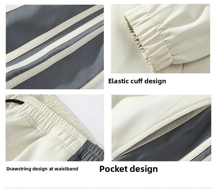 Cool Casual Sports Suit for Teenage Boys Large Size Trendy Workwear Pants Included One Complete Set Handsome Male Apparel.